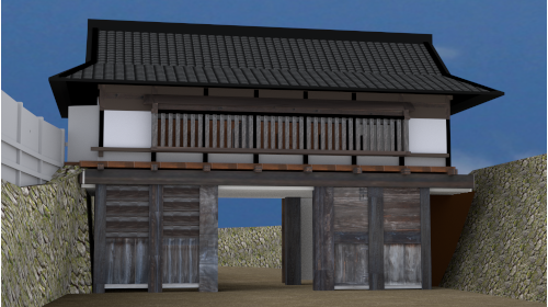 3DCGで再現した大手門の画像